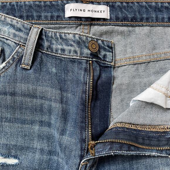 Flying Monkey 29 Distressed Boyfriend Jeans | High Rise Medium Wash, Cotton, NWT - Picture 4 of 9